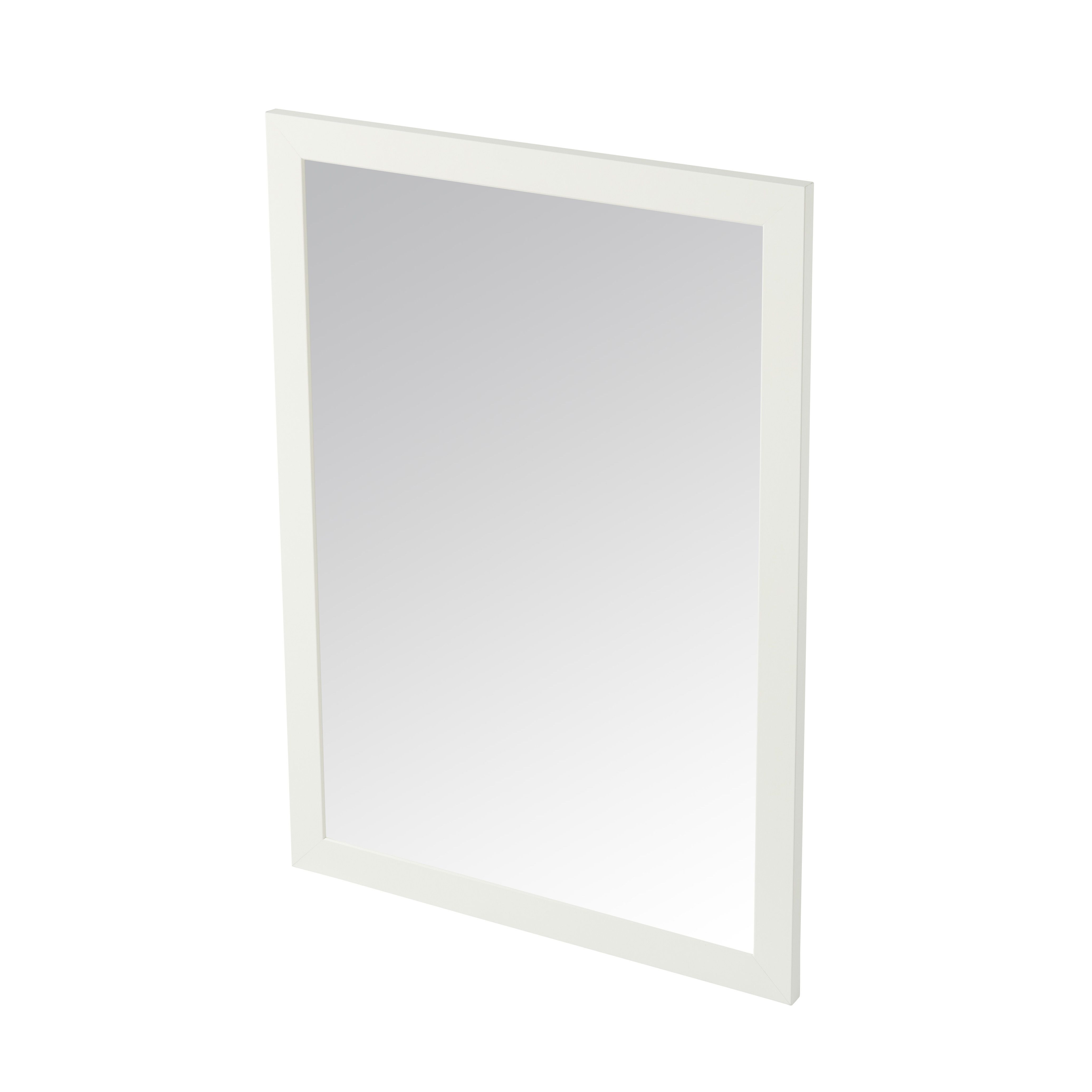 GoodHome Perma White Rectangular Wall-mounted Bathroom Mirror (H)70cm (W)50cm