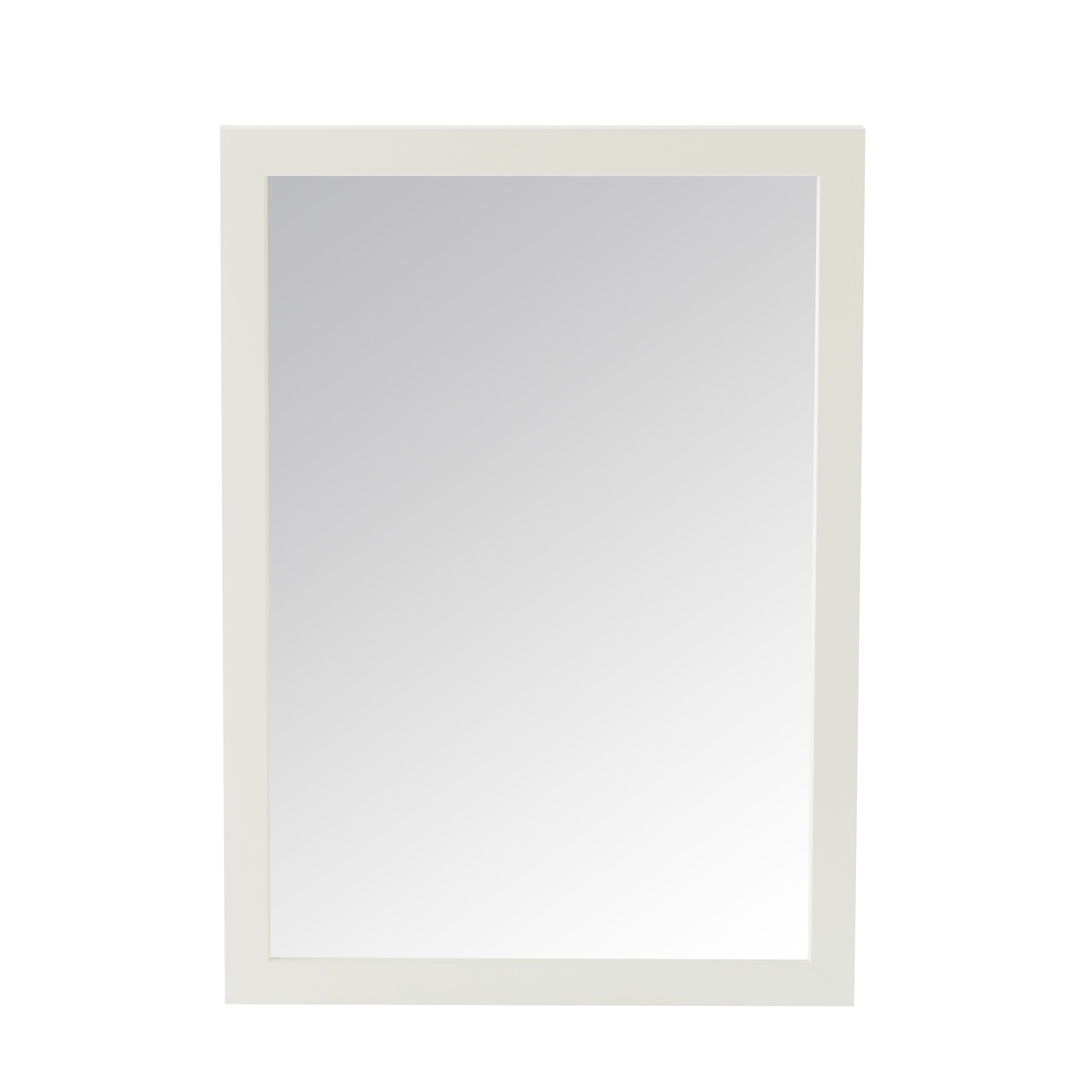 GoodHome Perma White Rectangular Wall-mounted Bathroom Mirror (H)70cm (W)50cm