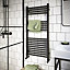 GoodHome Petworth, Anthracite Vertical Flat Towel radiator (W)450mm x (H)974mm