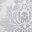 GoodHome Phacelia Grey Damask Textured Wallpaper
