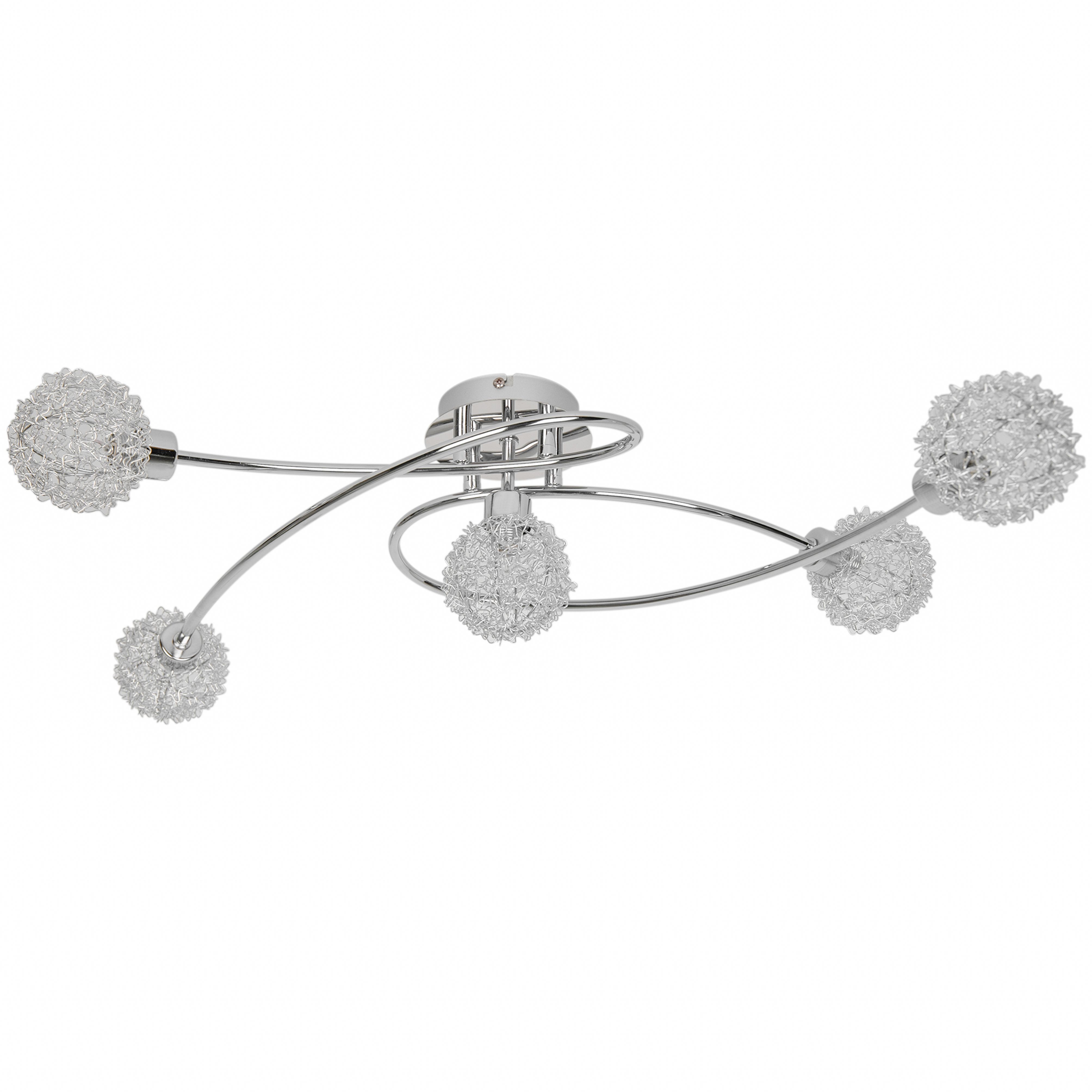 GoodHome Phaidros Plate Metal Chrome 5 Lamp LED Ceiling light