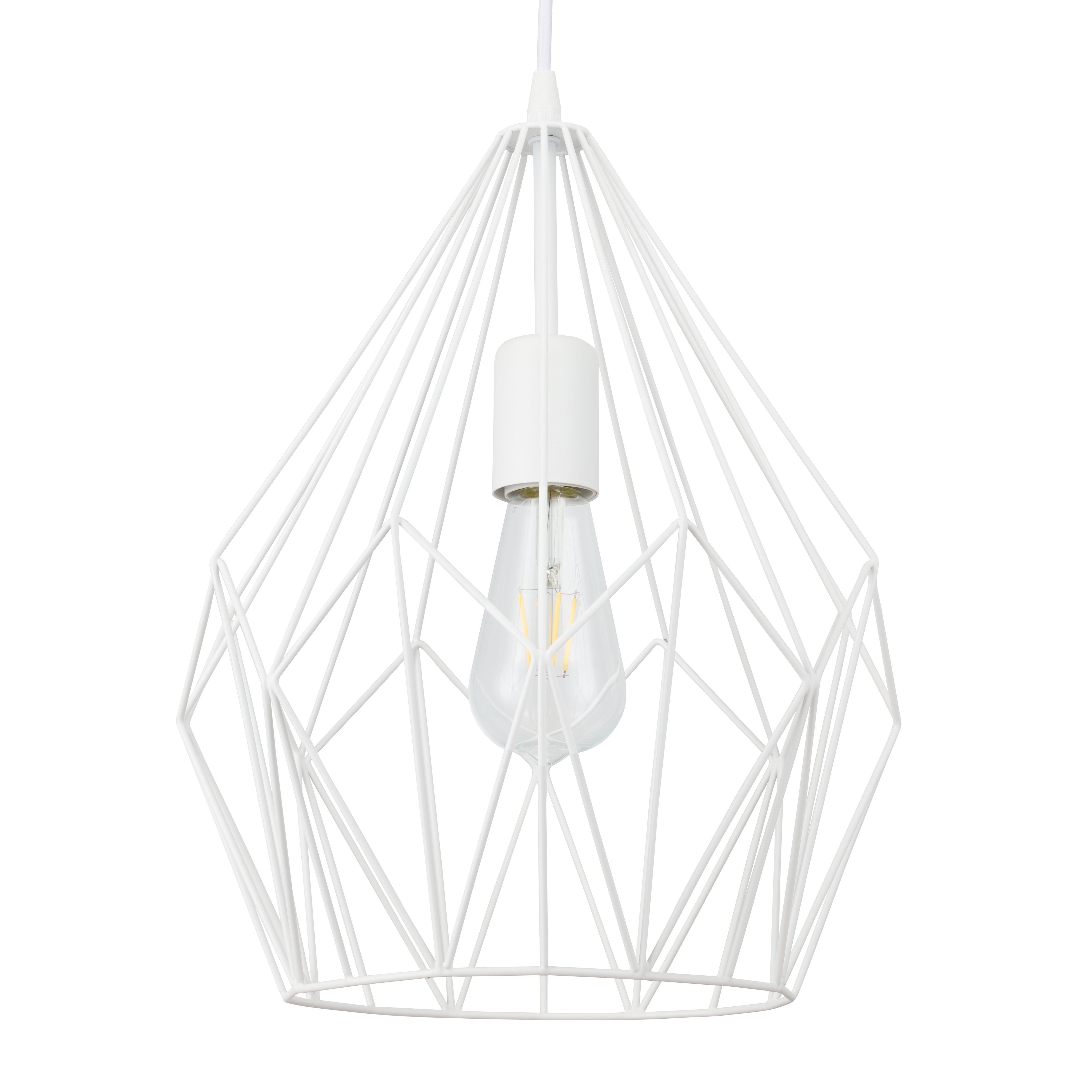 GoodHome Phobeto Matt White Pendant ceiling light, (Dia)310mm