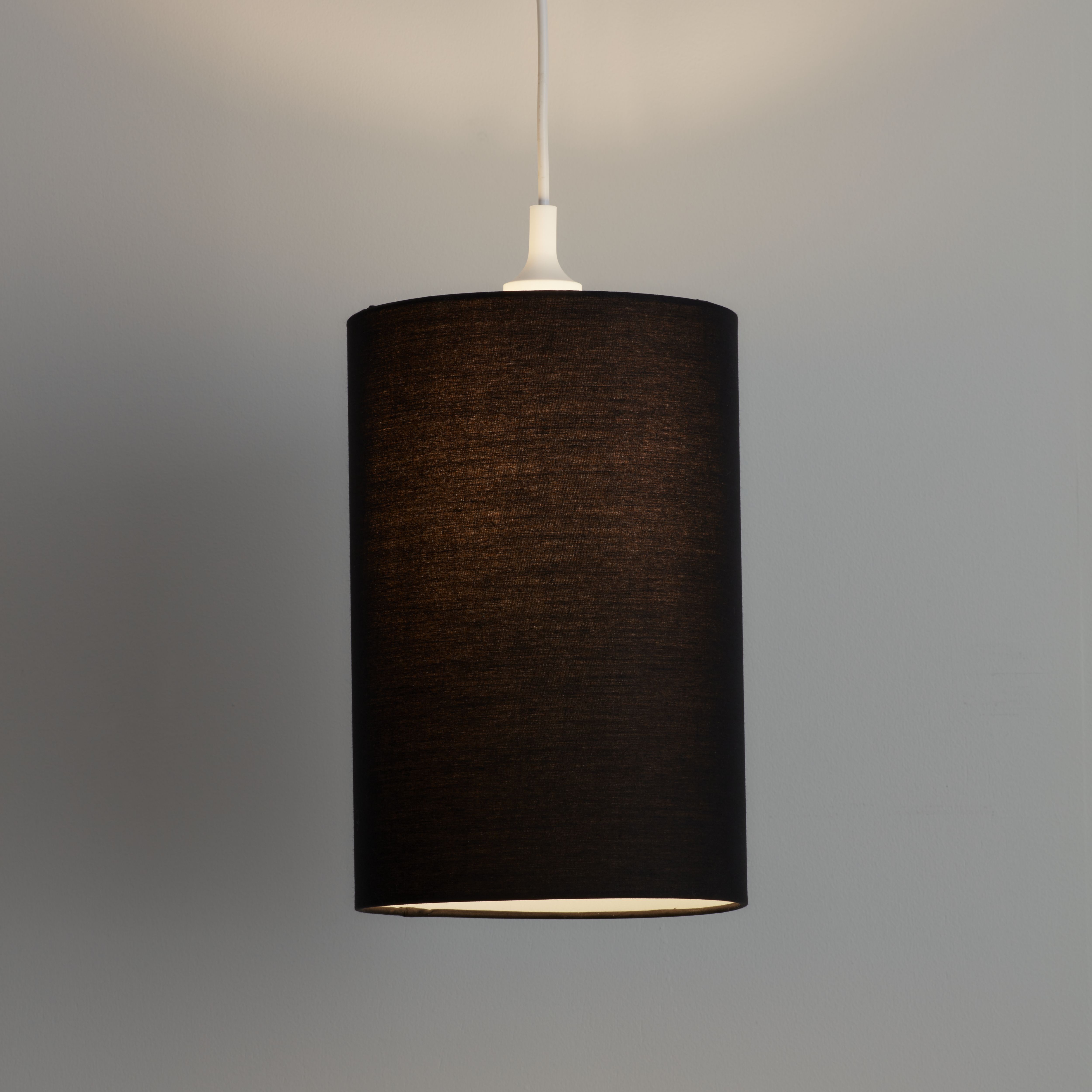 GoodHome Pibrock Charcoal Fabric dyed Cylinder Light shade (D)20cm