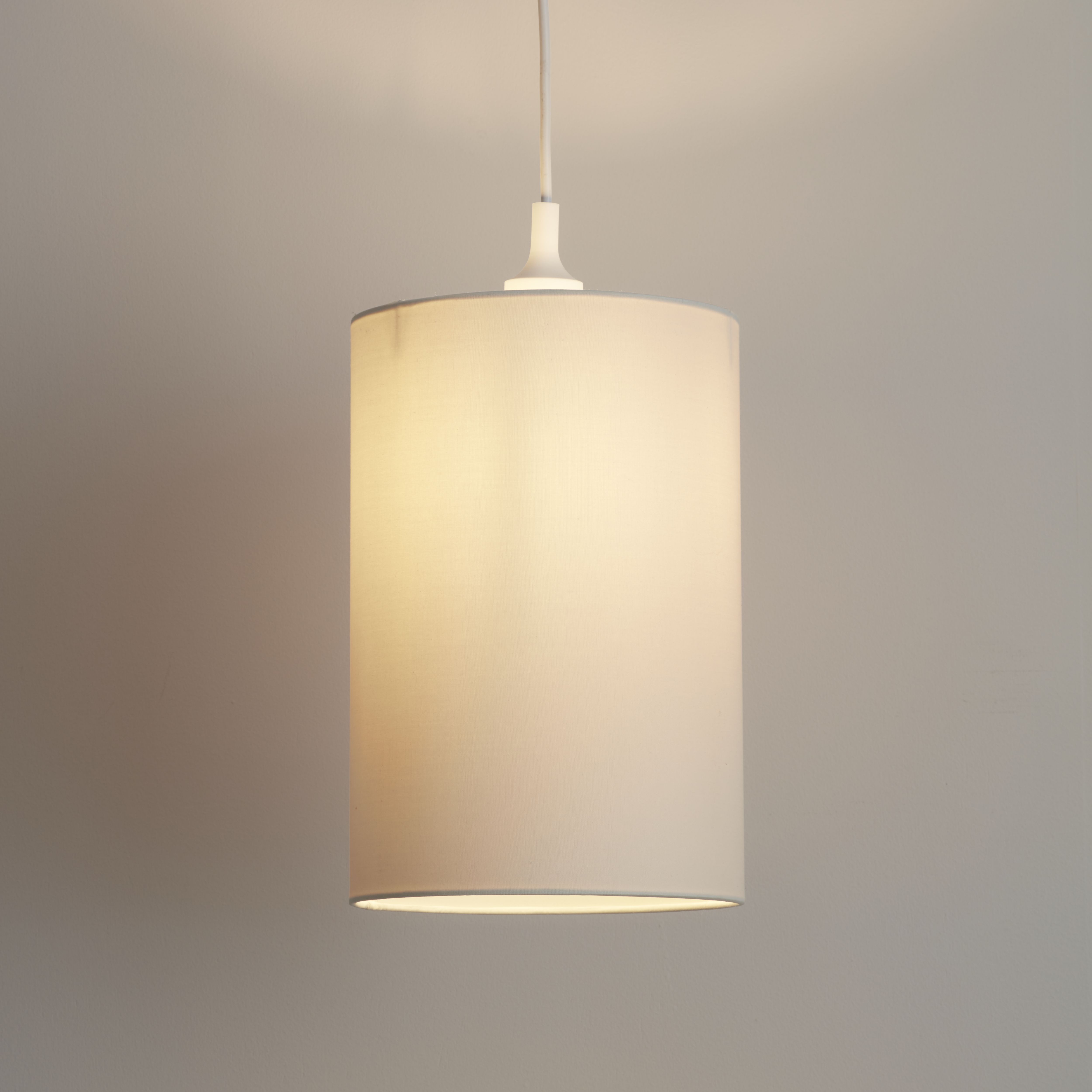 GoodHome Pibrock Cream Fabric dyed Cylinder Light shade (D)20cm
