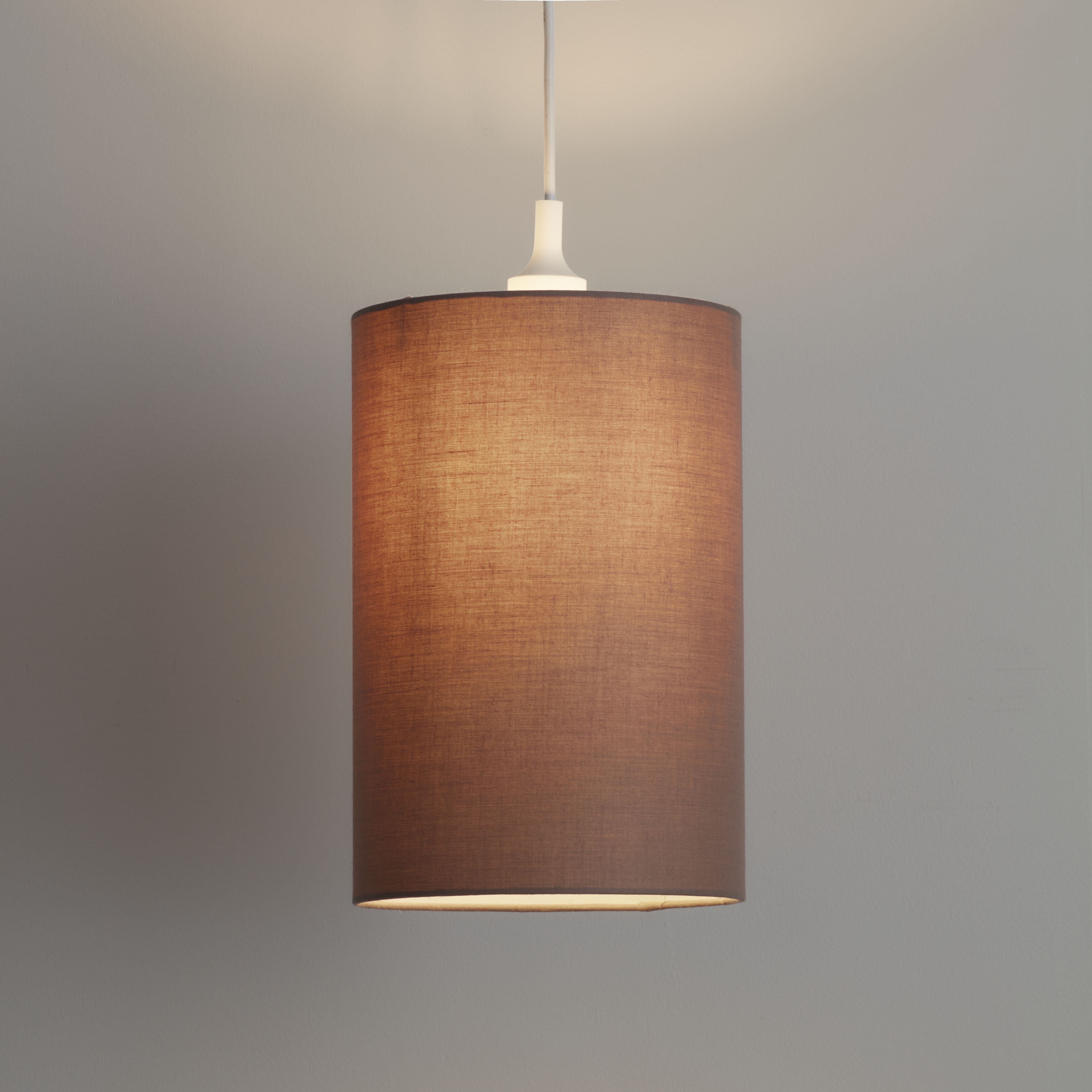 GoodHome Pibrock Taupe Fabric dyed Light shade (D)20cm