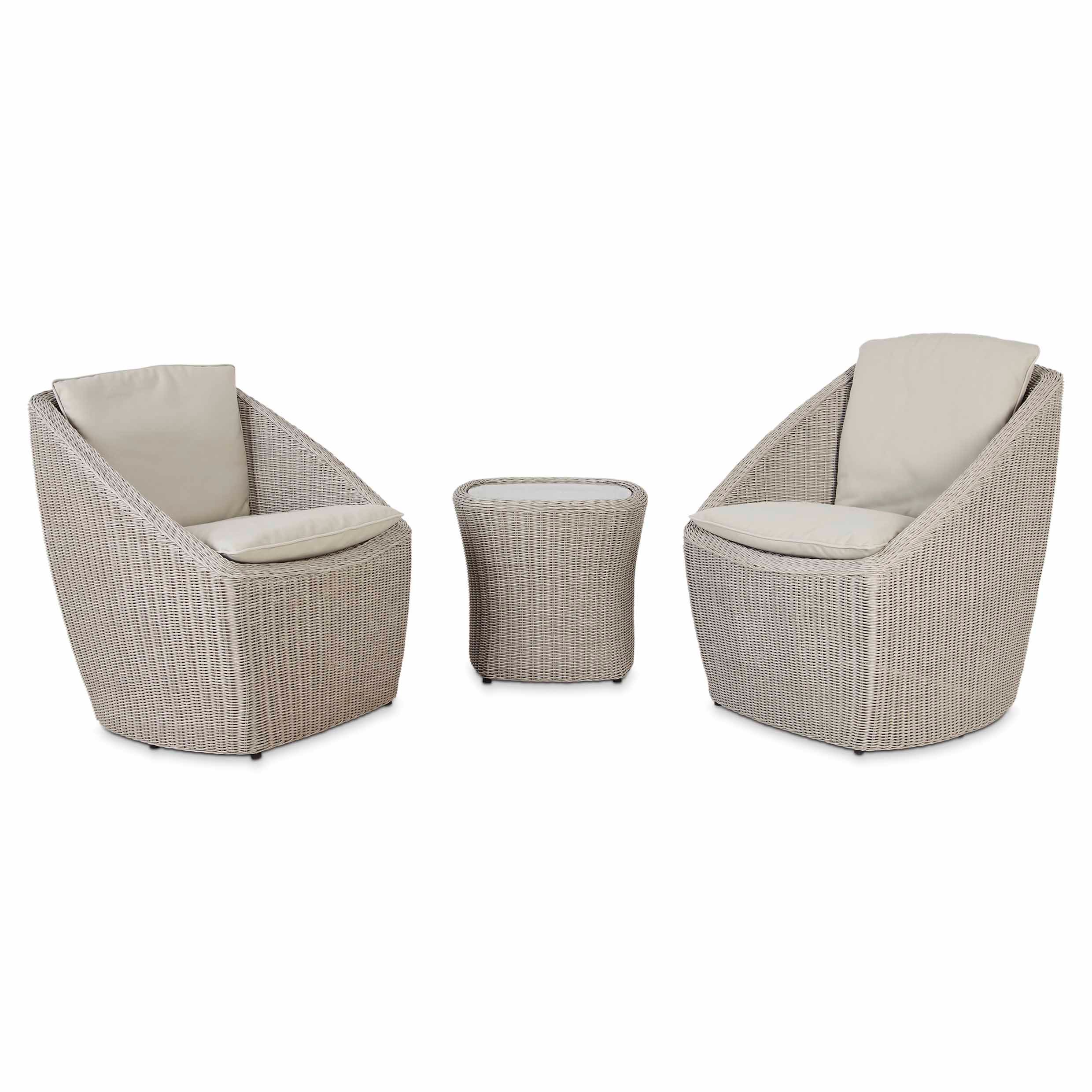 GoodHome Pilares Sand Rattan effect seater Garden furniture set