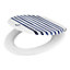 GoodHome Pilica Anchor White & blue Standard Soft close Toilet seat