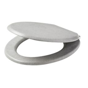 GoodHome Pilica Grey Bottom fix Soft close Toilet seat