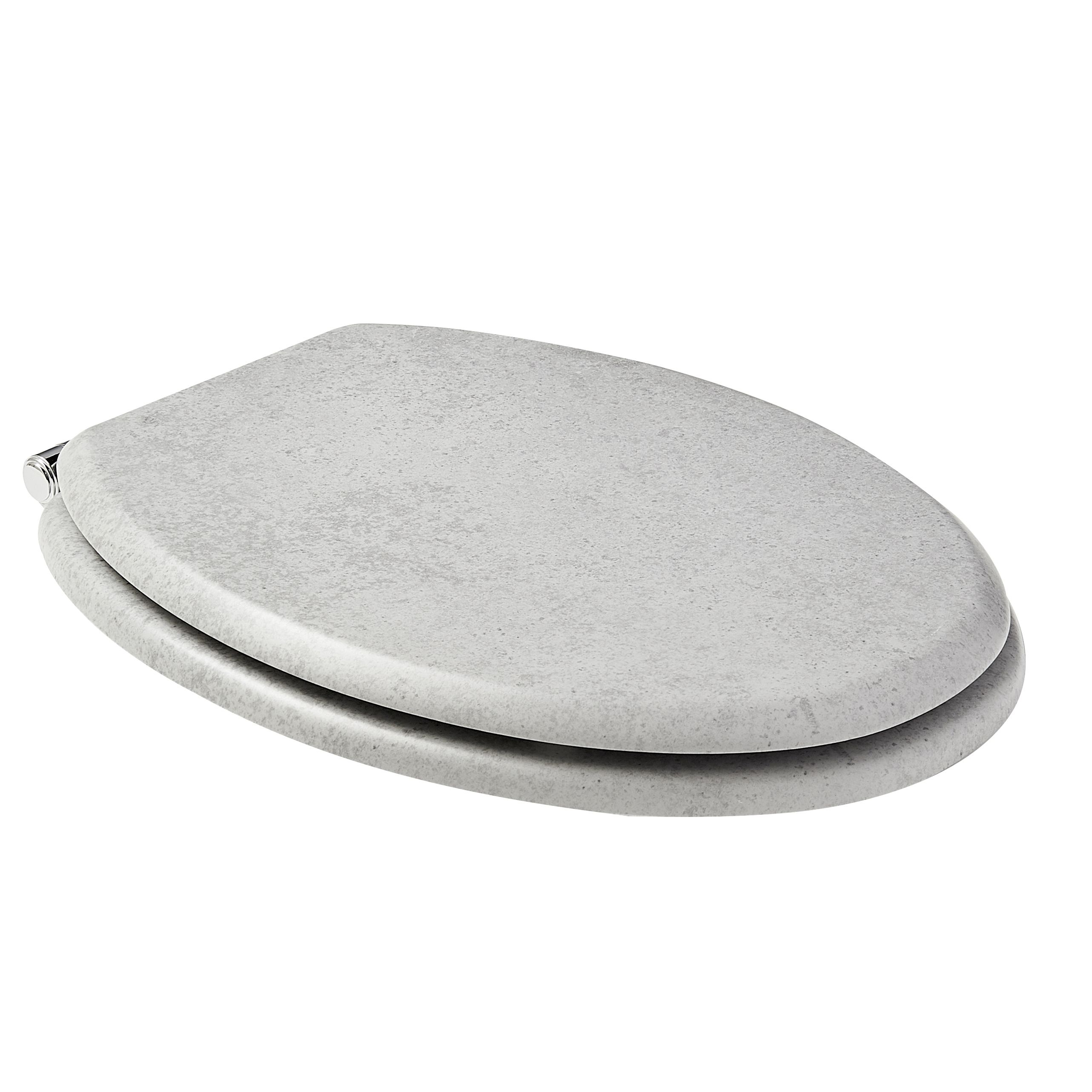 GoodHome Pilica Grey Standard Soft close Toilet seat