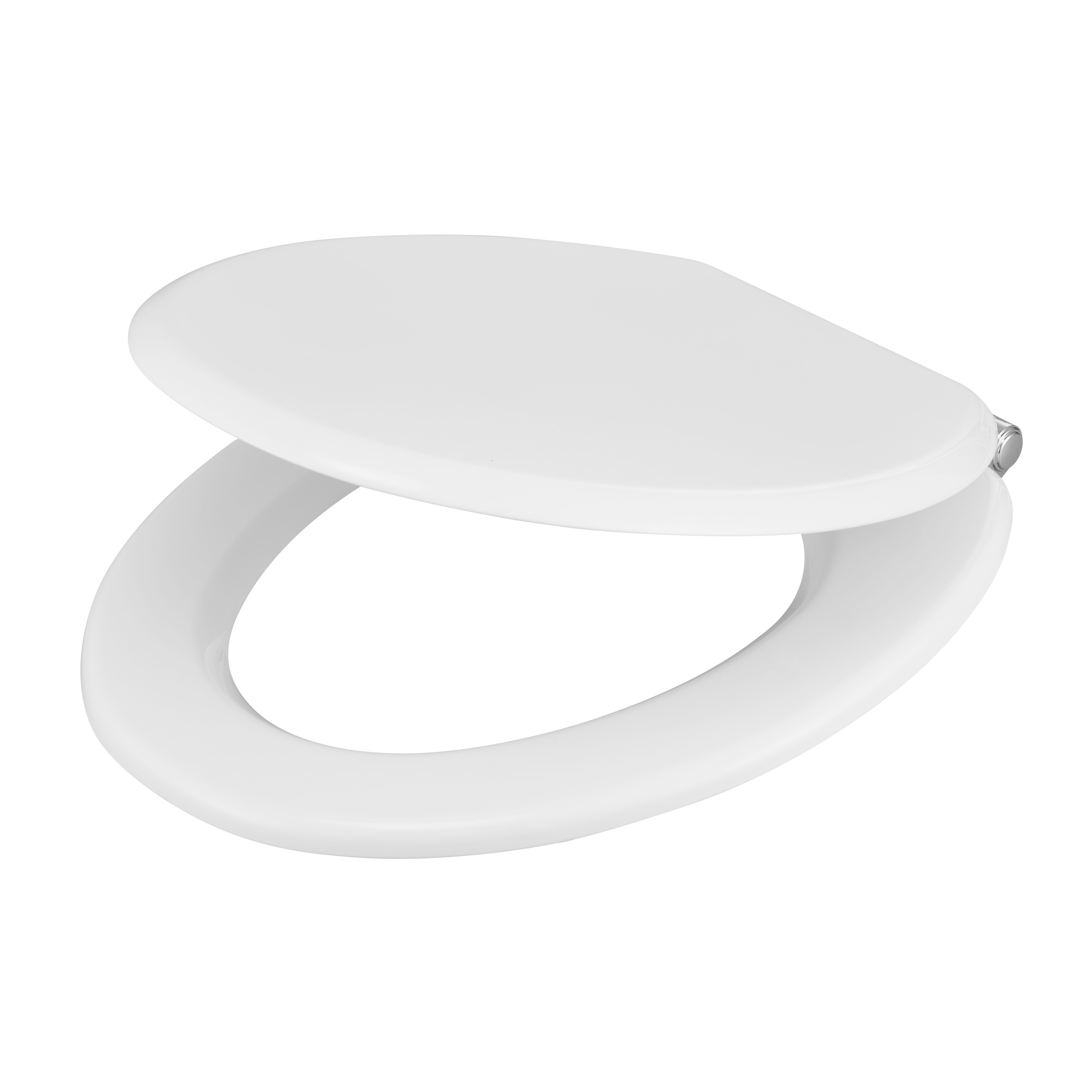 GoodHome Pilica White Standard Soft close Toilet seat DIY at B&Q