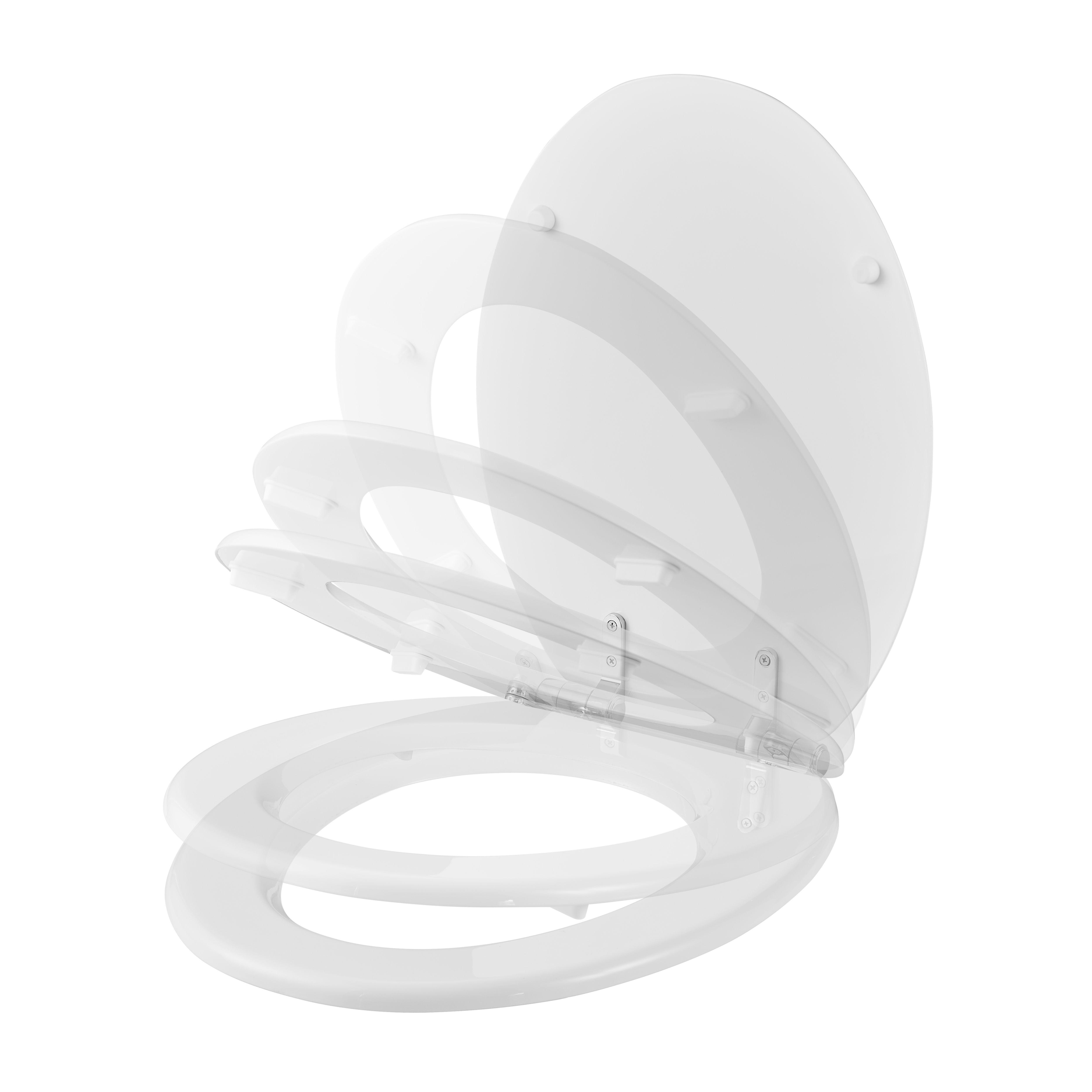 GoodHome Pilica White Standard Soft close Toilet seat