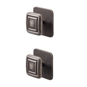 GoodHome Pindur Pewter effect Silver Kitchen cabinets Handle (L)4.5cm, Pack of 2
