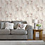 GoodHome Pio Cream & red Floral Textured Wallpaper