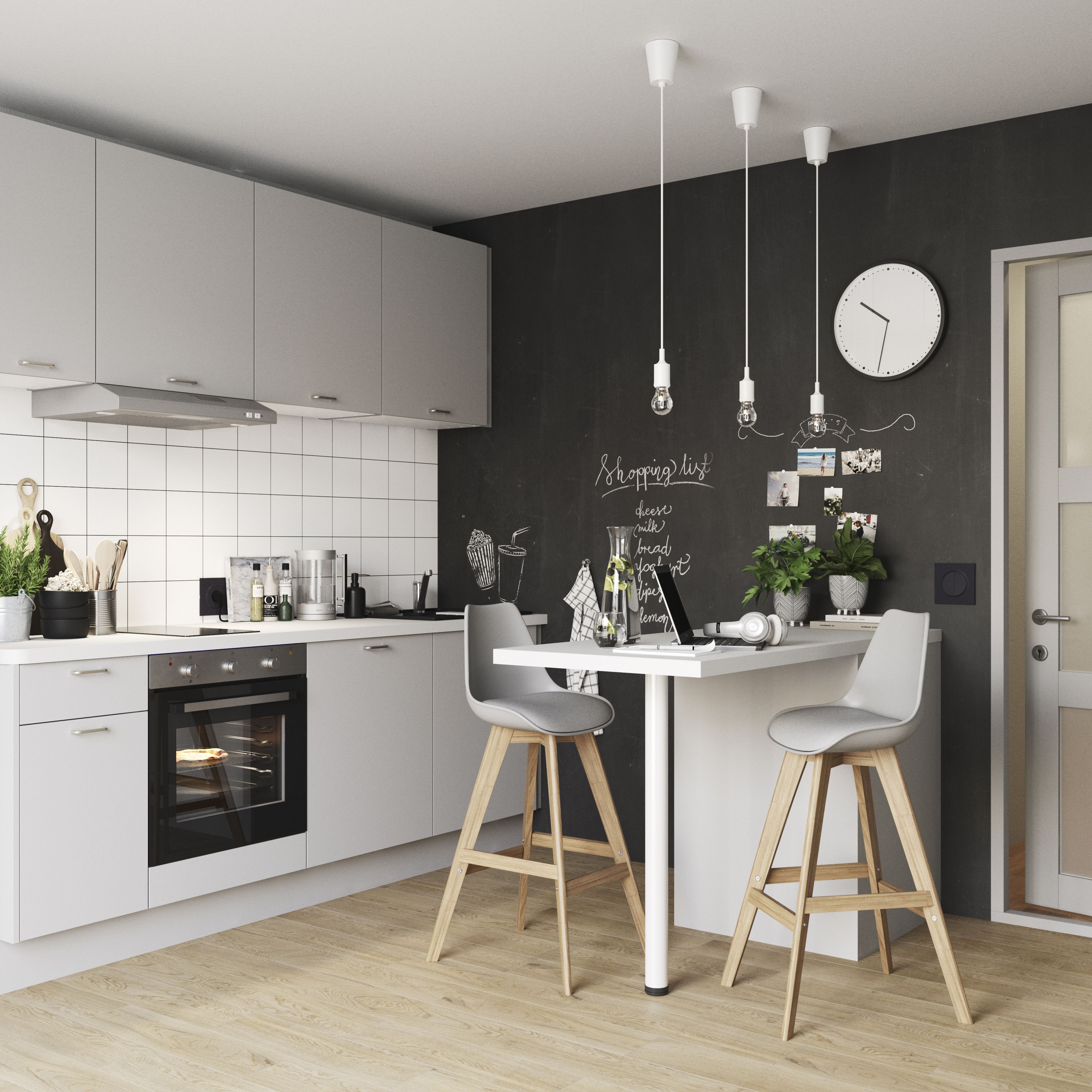 GoodHome Pitaya Light grey Bar stool