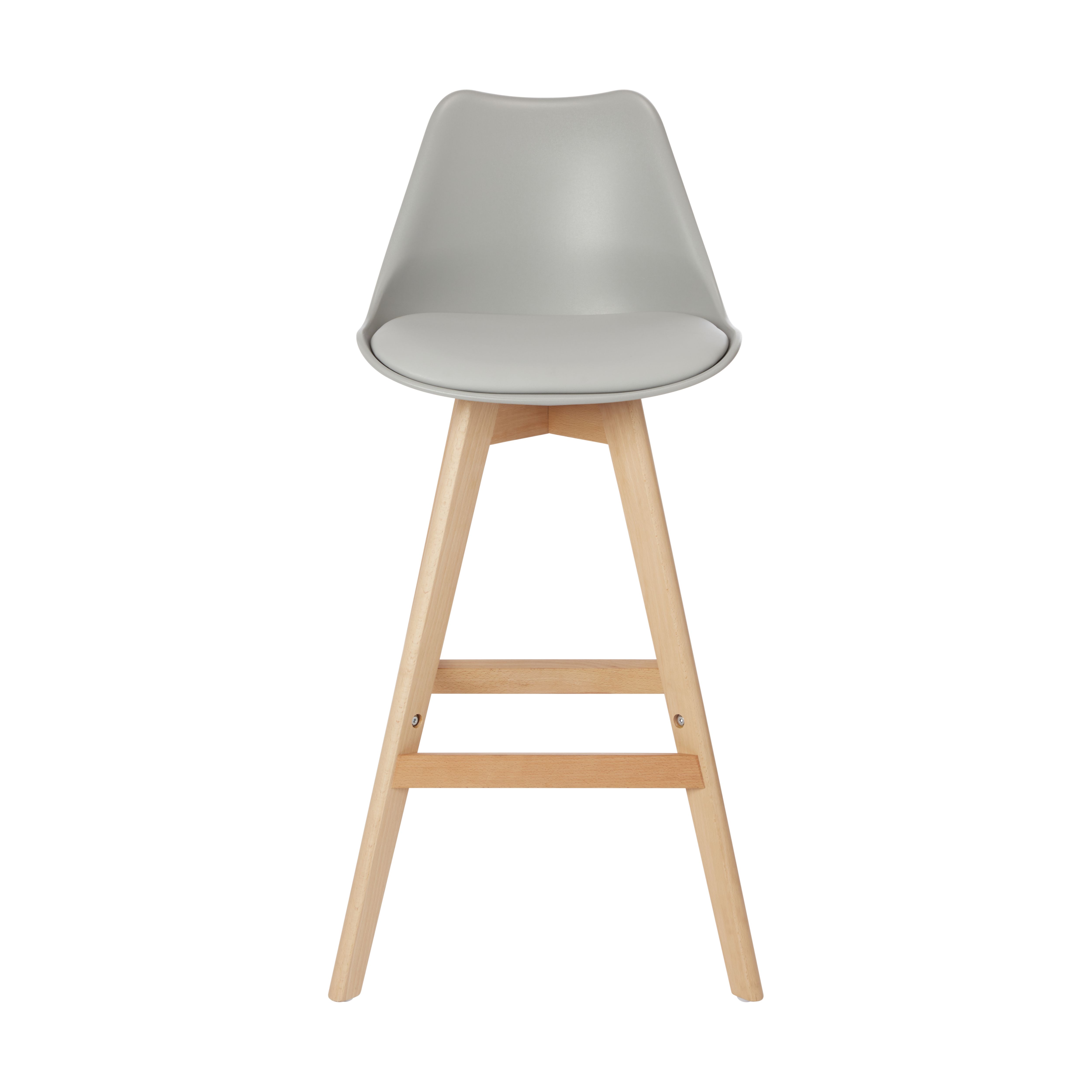 GoodHome Pitaya Light grey Padded Bar stool