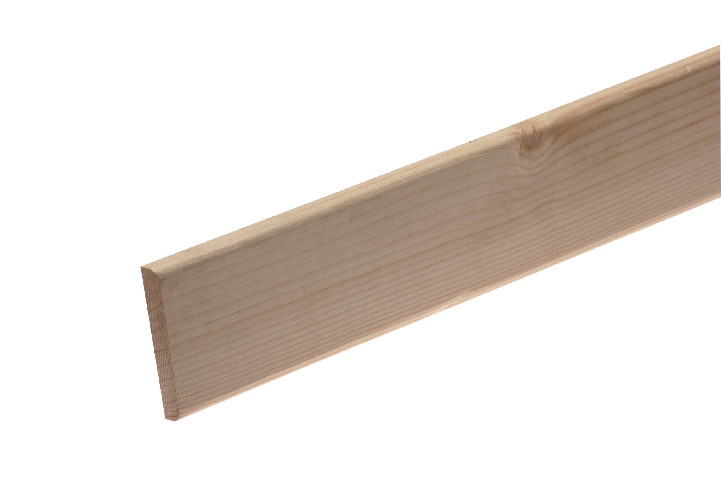 GoodHome Planed Natural Pine Bullnose Architrave (L)2100mm (W)69mm (T)12mm, Pack of 5