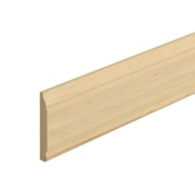 GoodHome Planed Natural Pine Ogee Skirting board (L)2.1m (W)94mm (T)15mm