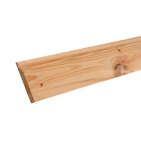 GoodHome Planed Natural Pine Ogee Skirting board (L)2.4m (W)119mm (T)15mm