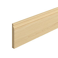 GoodHome Planed Natural Pine Ogee Skirting board (L)2.4m (W)144mm (T)19.5mm, Pack of 2