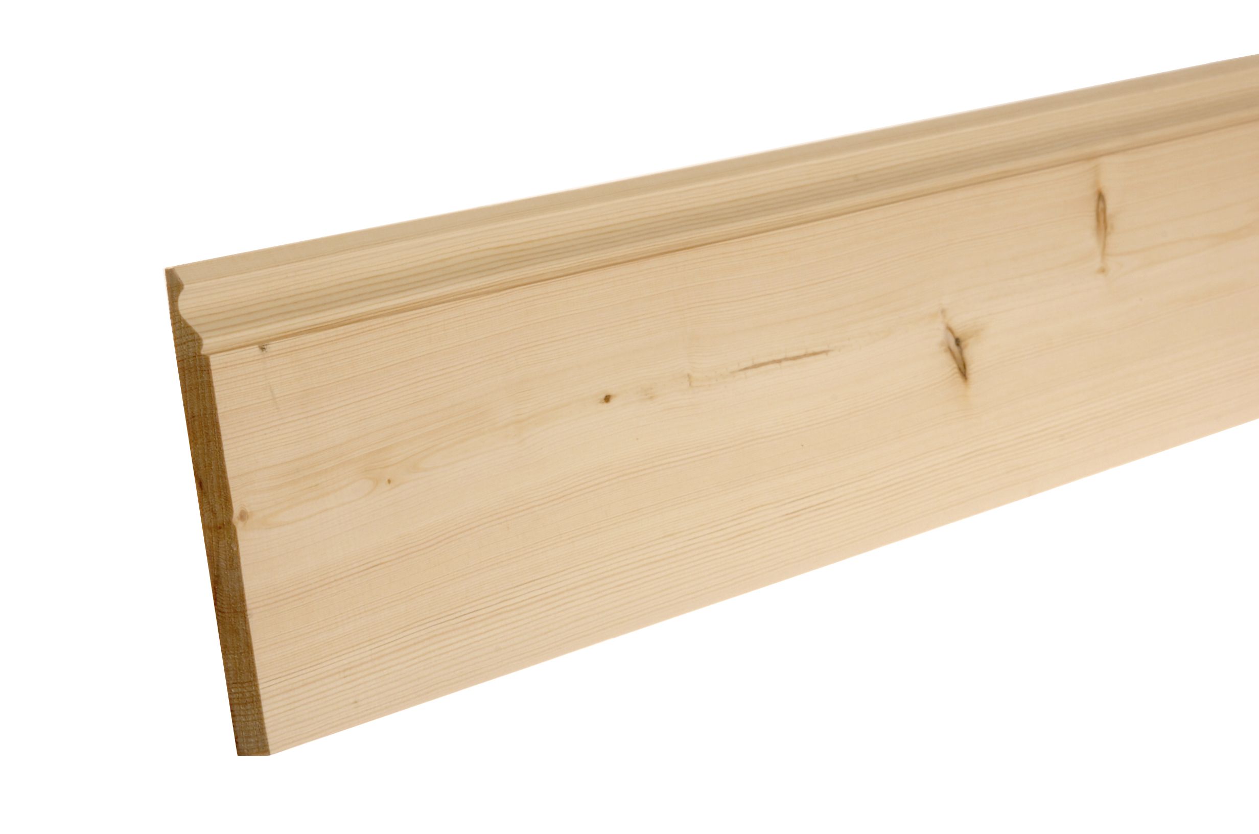 GoodHome Planed Natural Pine Ogee Skirting board (L)2.4m (W)169mm (T)15mm