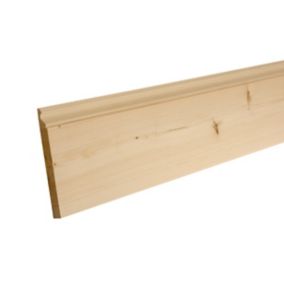 GoodHome Planed Natural Pine Ogee Skirting board (L)2.4m (W)169mm (T)15mm