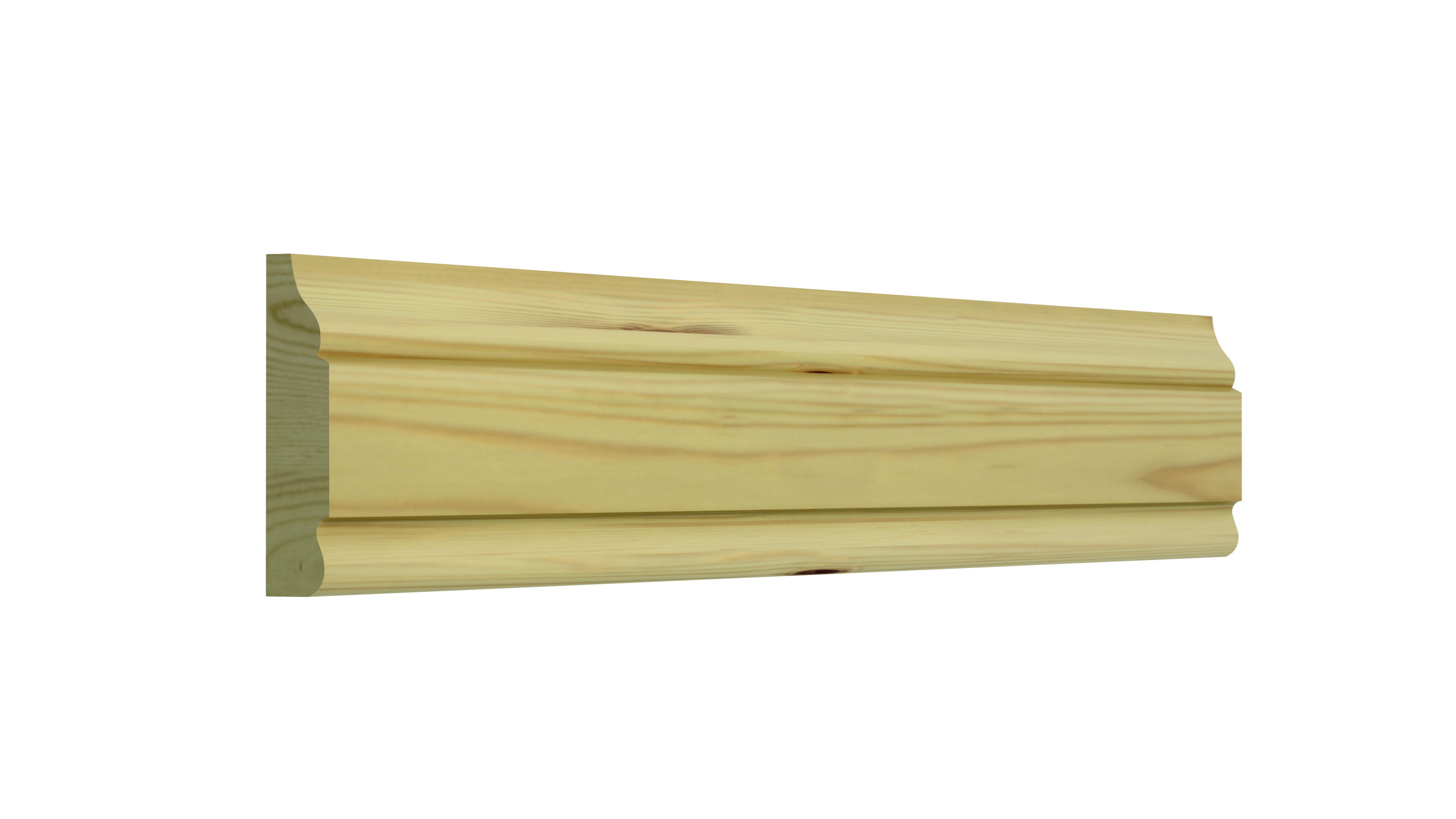 GoodHome Planed Natural Pine Ogee Skirting board (L)2100mm (W)94mm (T)15mm