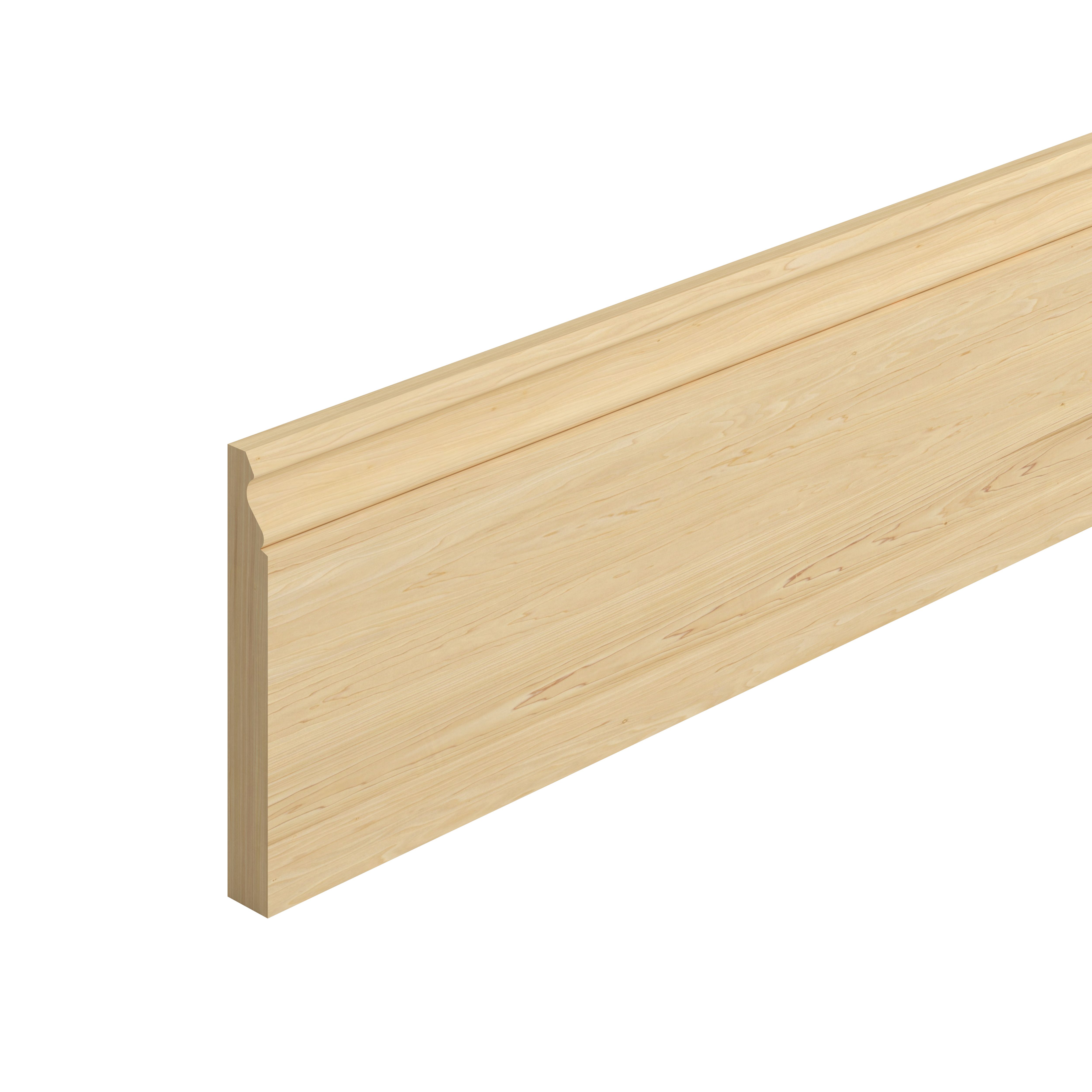 GoodHome Planed Natural Pine Ogee Skirting board (L)2400mm (W)144mm (T)19.5mm