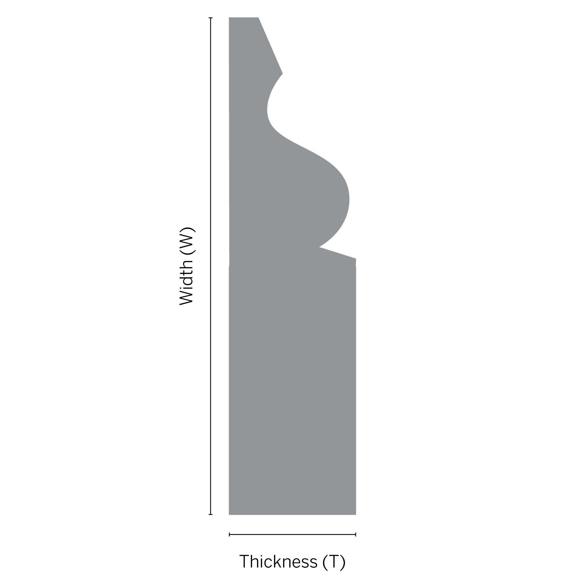 GoodHome Planed Natural Pine Ogee Skirting board (L)2400mm (W)144mm (T)19.5mm