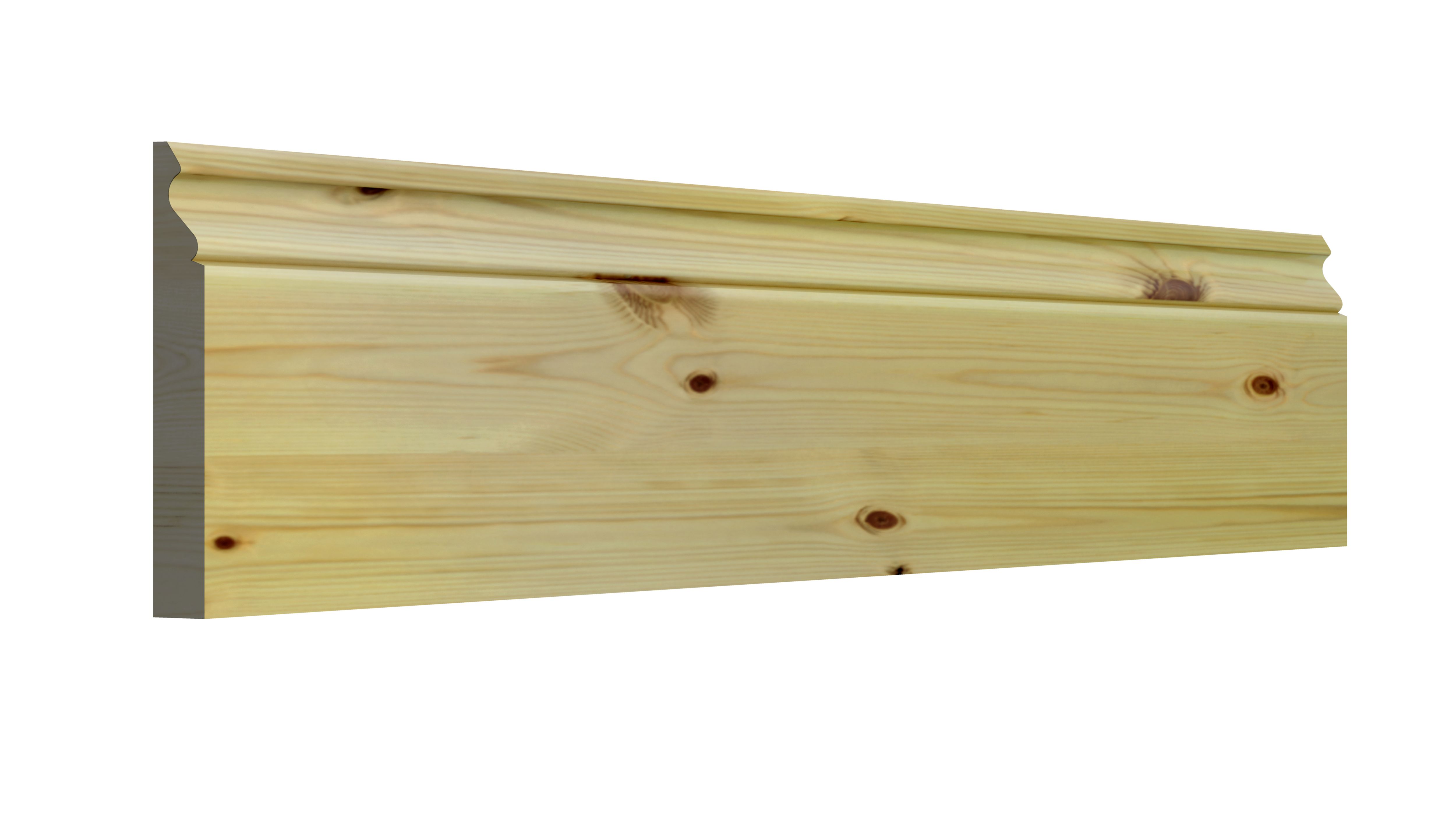 GoodHome Planed Natural Pine Ogee Skirting board (L)2400mm (W)144mm (T)19.5mm