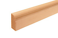 GoodHome Planed Natural Pine Rounded Softwood Architrave (L)2.1m (W)44mm (T)15mm 1.02kg