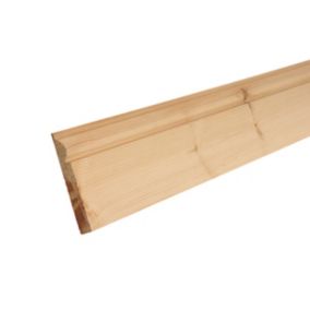 GoodHome Planed Natural Pine Torus Skirting board (L)2.4m (W)119mm (T)15mm (Dia)119mm, Pack of 4
