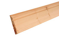 GoodHome Planed Natural Pine Torus Skirting board (L)2.4m (W)119mm (T)15mm (Dia)119mm