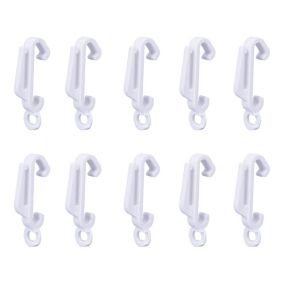 GoodHome Plastic White Matt Curtain hook, (L)430mm Pack of 10