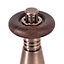 GoodHome Polished Copper Angled Thermostatic Radiator valve & lockshield (Dia)15mm x ½"