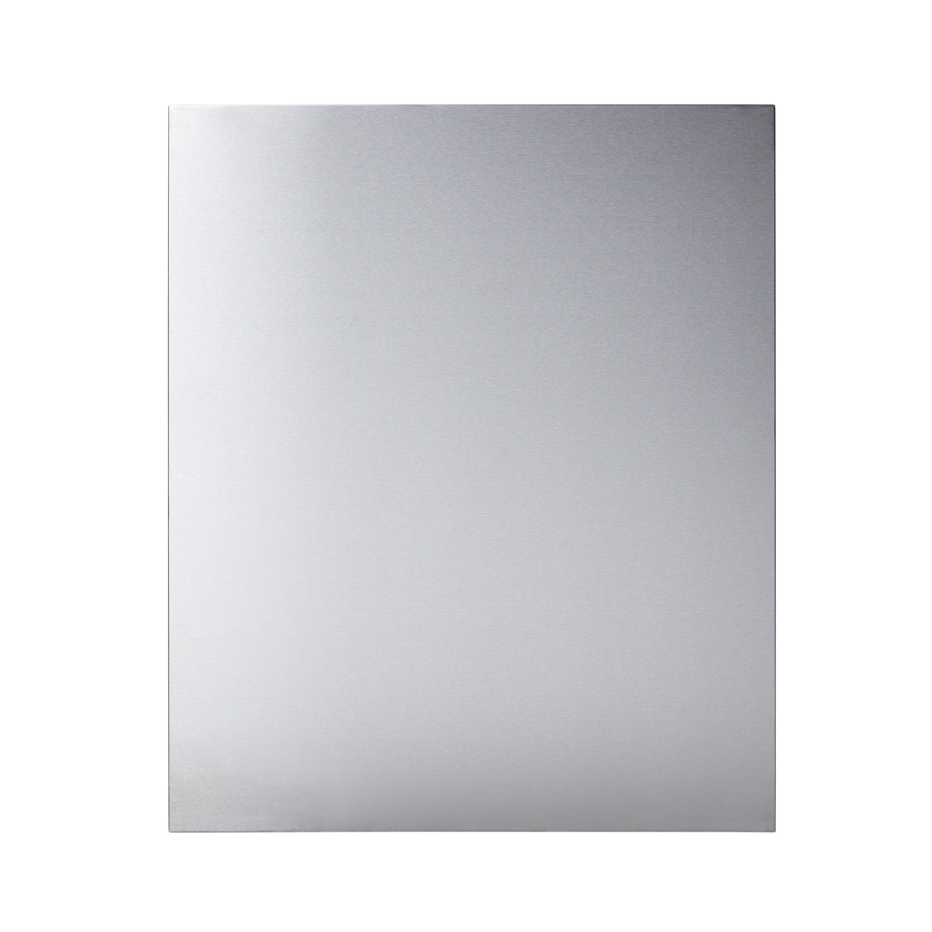 GoodHome Polished Steel Single Brushed effect Stainless steel Splashback, (H)800mm (W)600mm (T)1mm