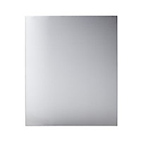 GoodHome Polished Steel Single Brushed effect Stainless steel Splashback, (H)800mm (W)900mm (T)1mm