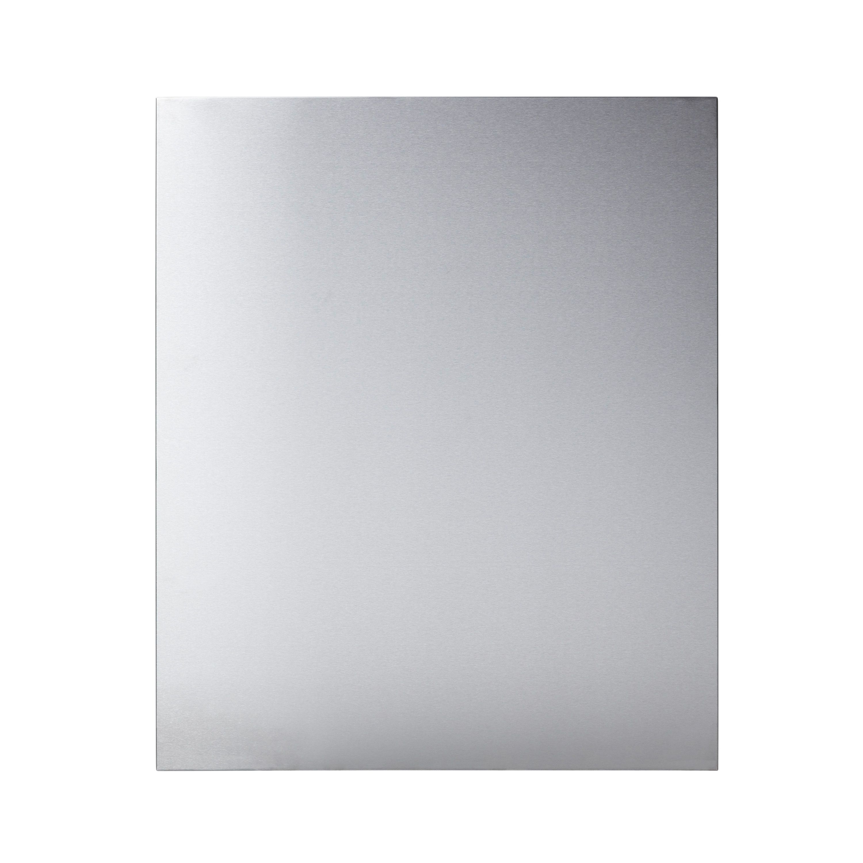 GoodHome Polished Steel Single Brushed effect Stainless steel Splashback, (H)800mm (W)900mm (T)1mm