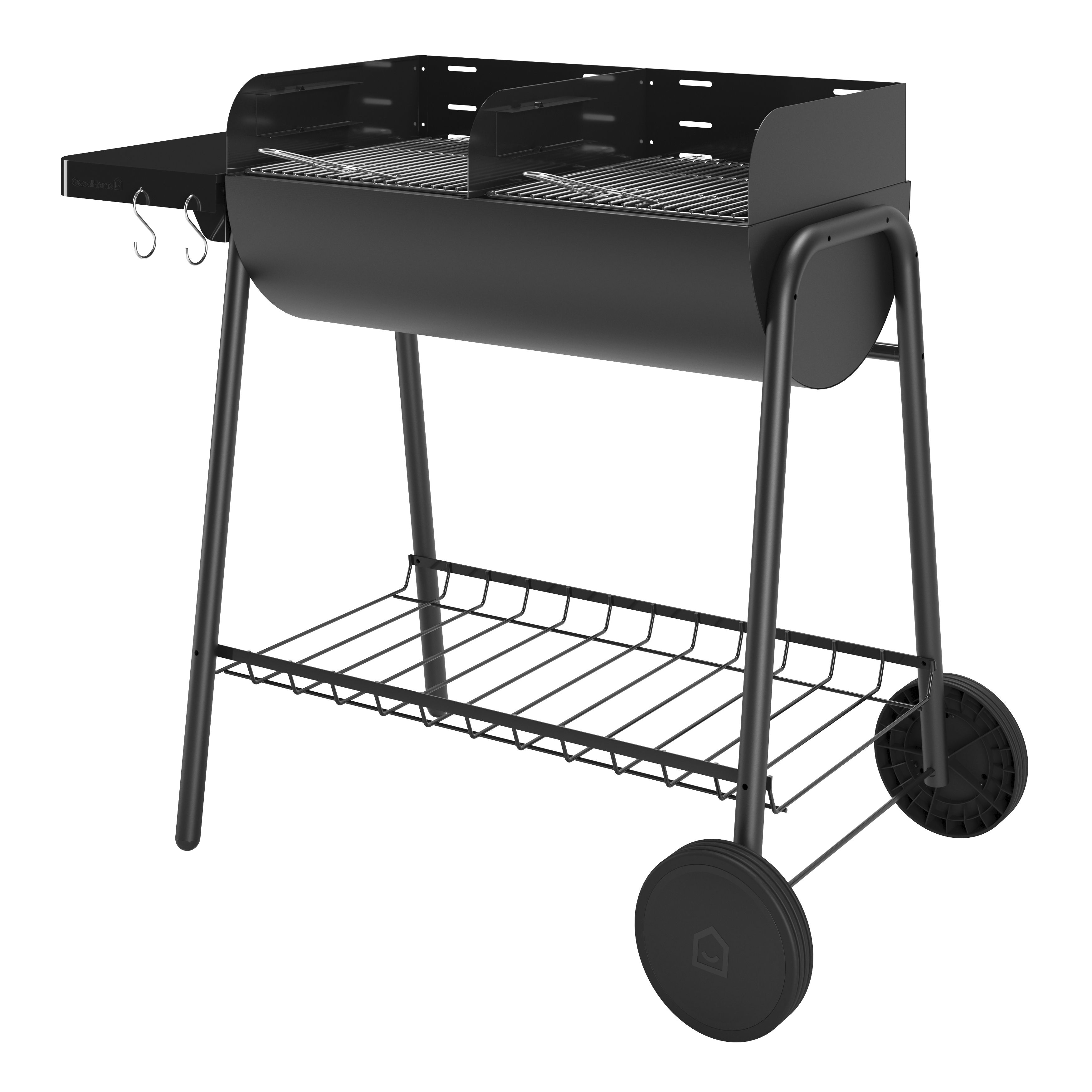 GoodHome Pondera Black Charcoal BBQ 370 x 395mm