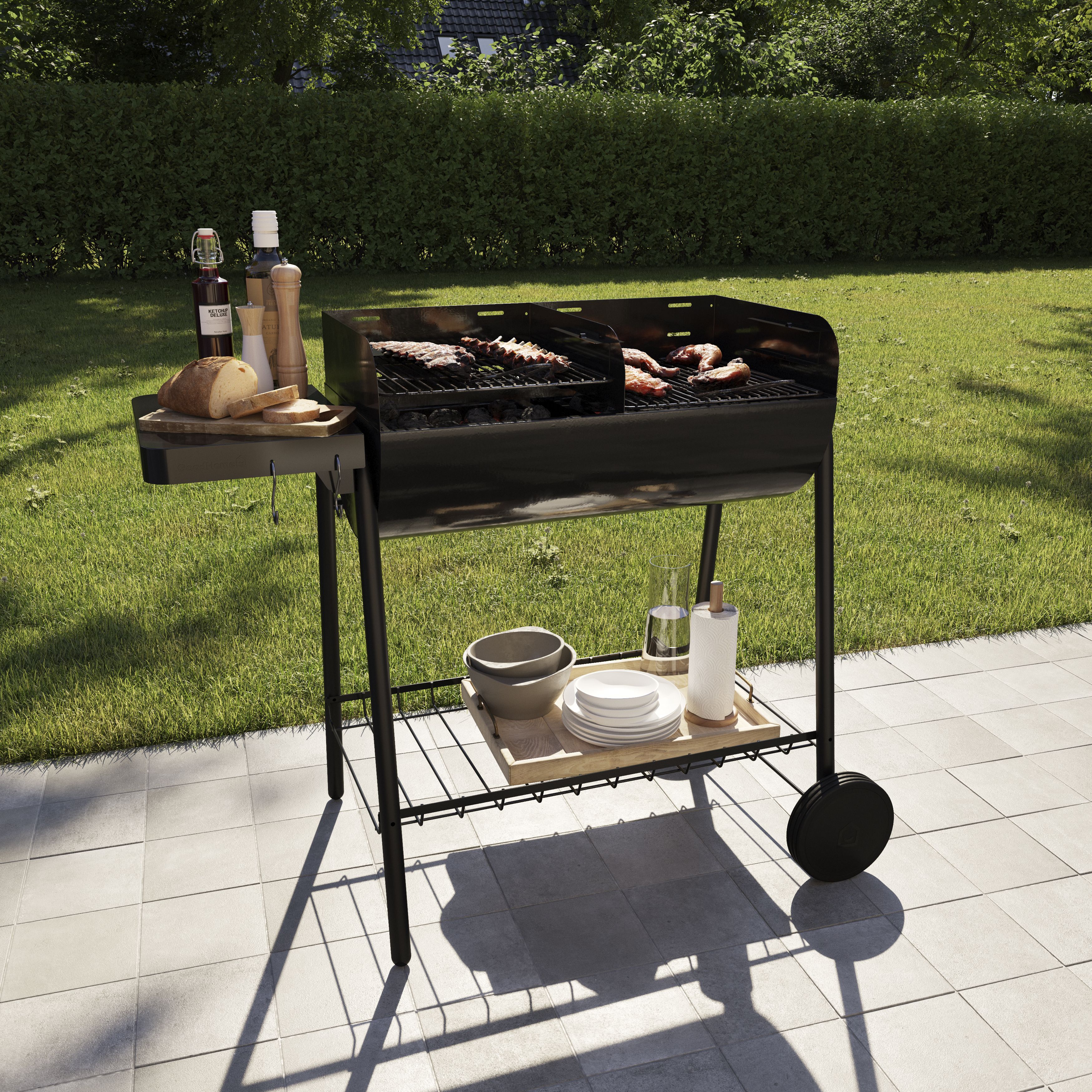 GoodHome Pondera Black Charcoal BBQ