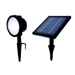 GoodHome poplar Black Solar-powered 140lm Integrated LED Outdoor Spotlight