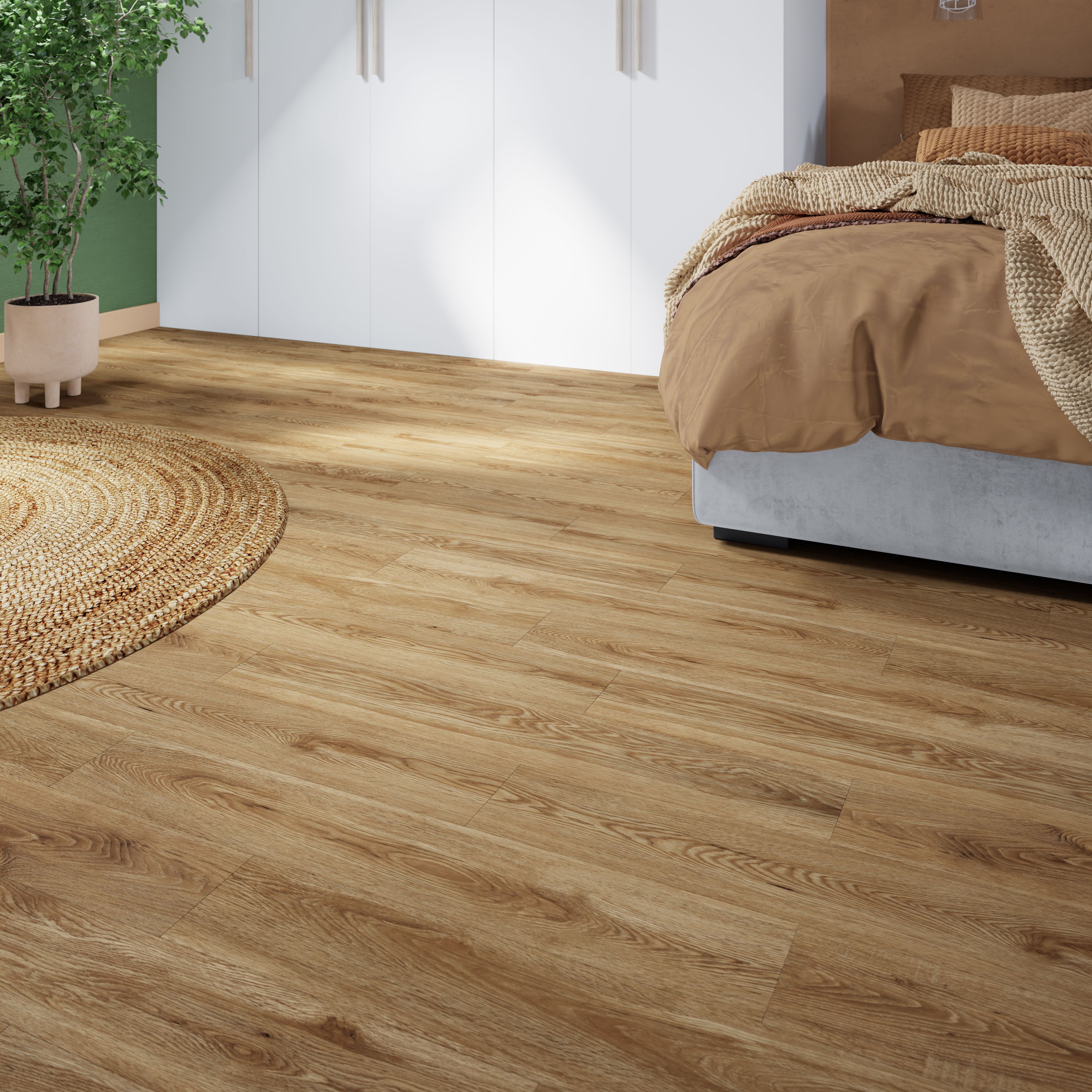 GoodHome Poprock Blond Oak Wood effect Self-adhesive Vinyl plank, 1.11m²