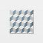 GoodHome Poprock Blue Geometric Mosaic effect Vinyl tile, Pack of 14