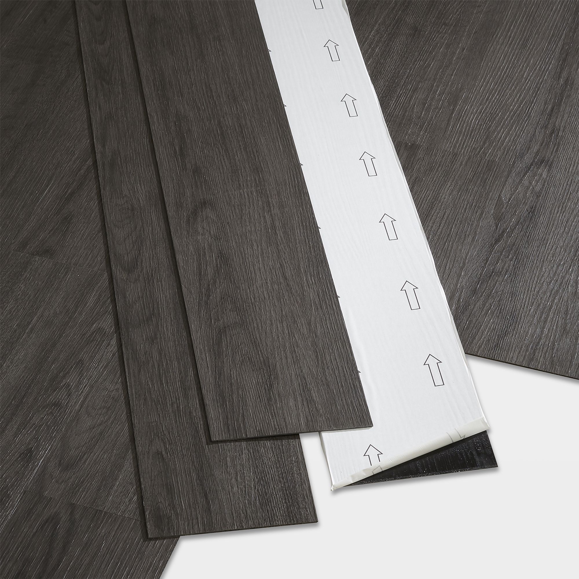 GoodHome Poprock Dark grey Wood planks Wood effect Self-adhesive Vinyl plank, 0.97m�²