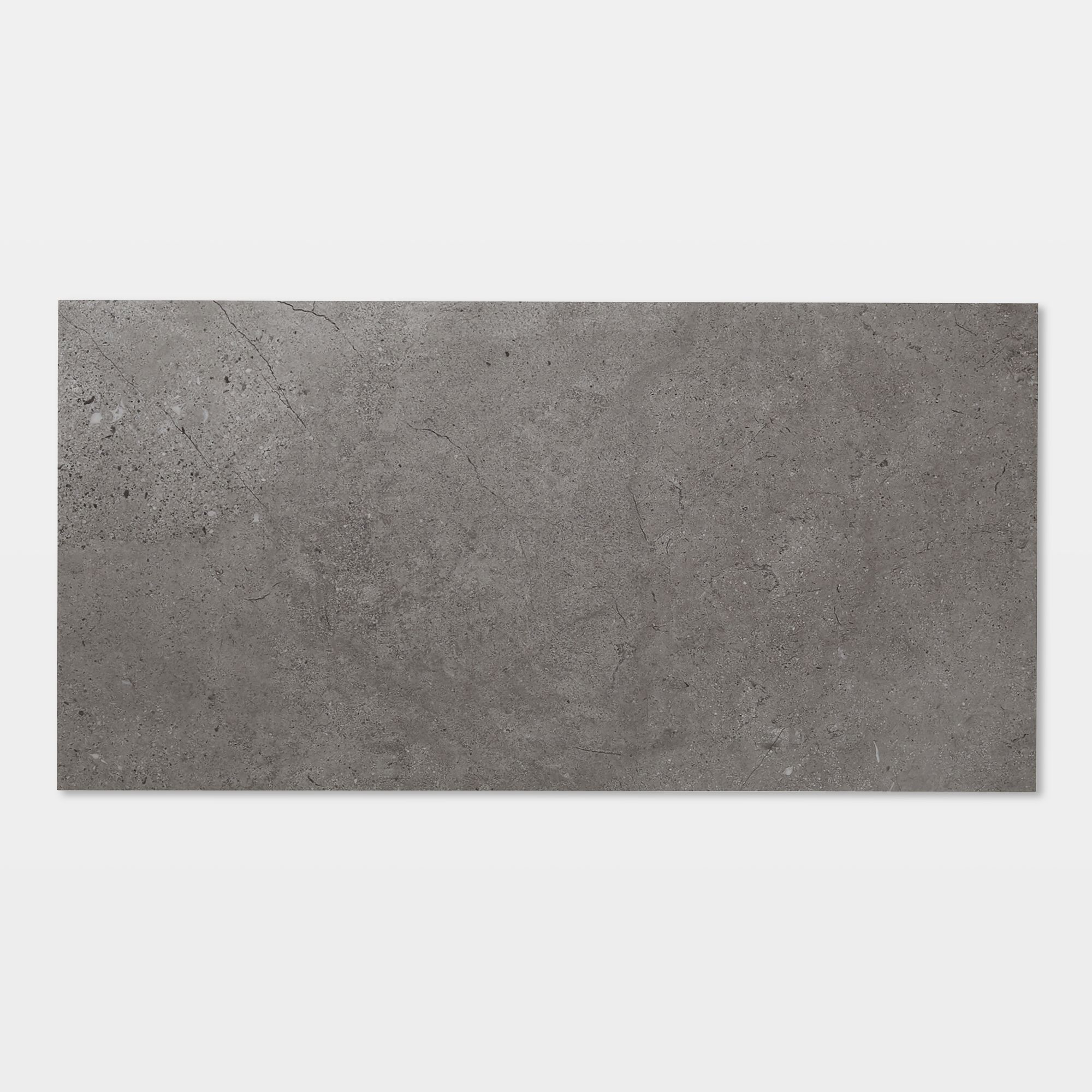 GoodHome Poprock Grey Tile Stone effect Self-adhesive Vinyl tile, Pack of 7
