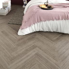 GoodHome Poprock Grey Wood effect Self-adhesive Vinyl plank, 1.2m²