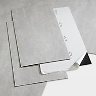 GoodHome Poprock Light grey Tile Stone effect Self adhesive Vinyl tile, Pack of 7