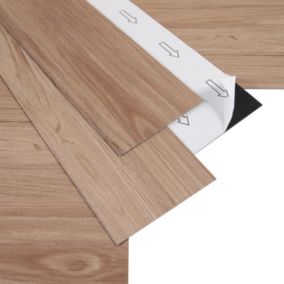 GoodHome Poprock Maple Wood effect Self-adhesive Vinyl plank, 1.11m²