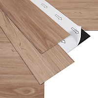 GoodHome Poprock Maple Wood effect Self-adhesive Vinyl plank, Pack of 8
