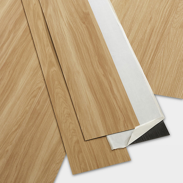 Goodhome Poprock Maple Wood Planks, How To Install Self Sticking Vinyl Plank Flooring