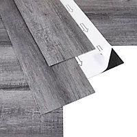 GoodHome Poprock Rustic Grey Wood effect Self-adhesive Vinyl plank, Pack of 8